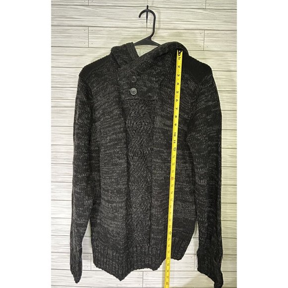 Amongst Others Cable Knit Fisherman Sweater Pullover Men's Medium Wine Mock Neck - Picture 7 of 8